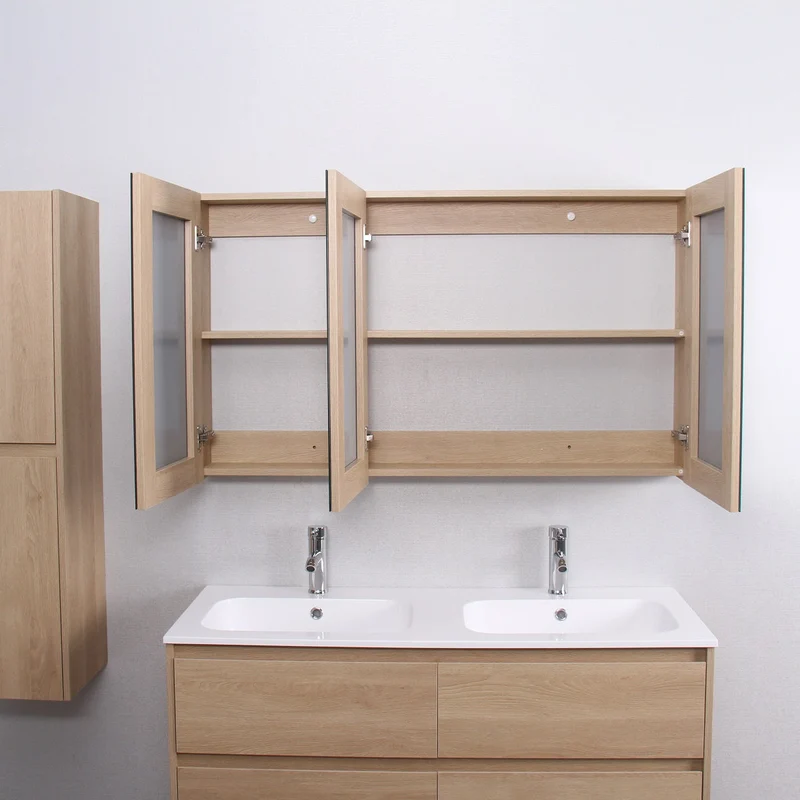Armario espejo FORTINA ancho 120 cm roble claro