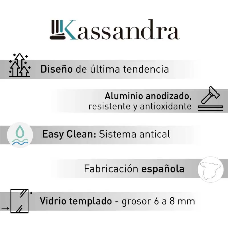 Mampara de ducha frontal/bañera + 2 Puertas Correderas KAAROL