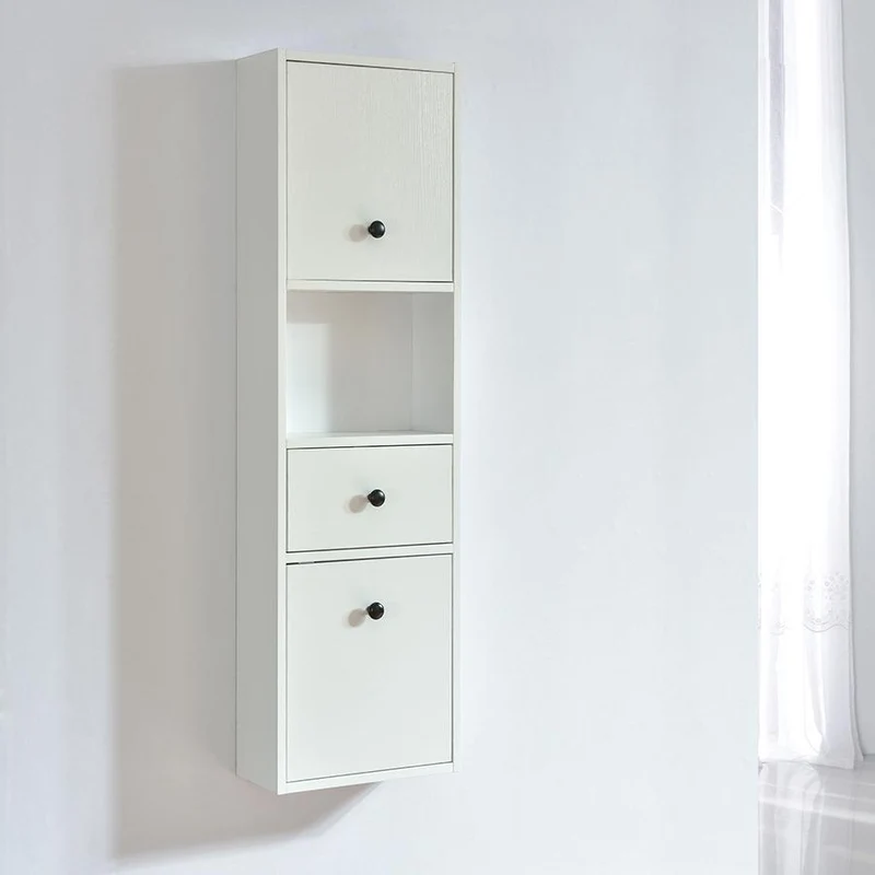Armario grande ARMARIA con acabado en fibra de madera blanco
