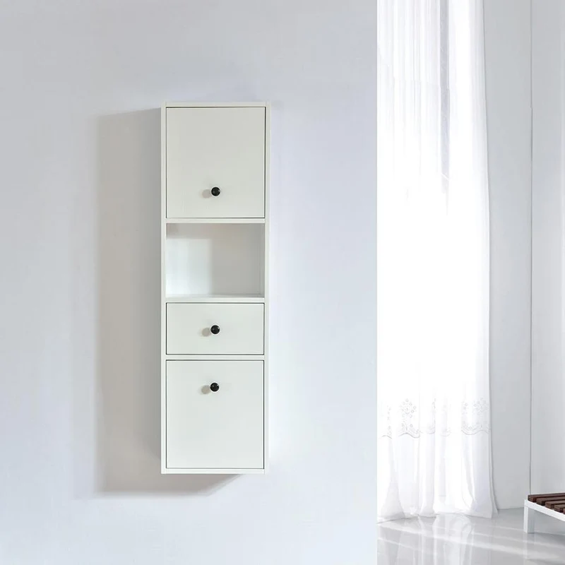 Armario grande ARMARIA con acabado en fibra de madera blanco