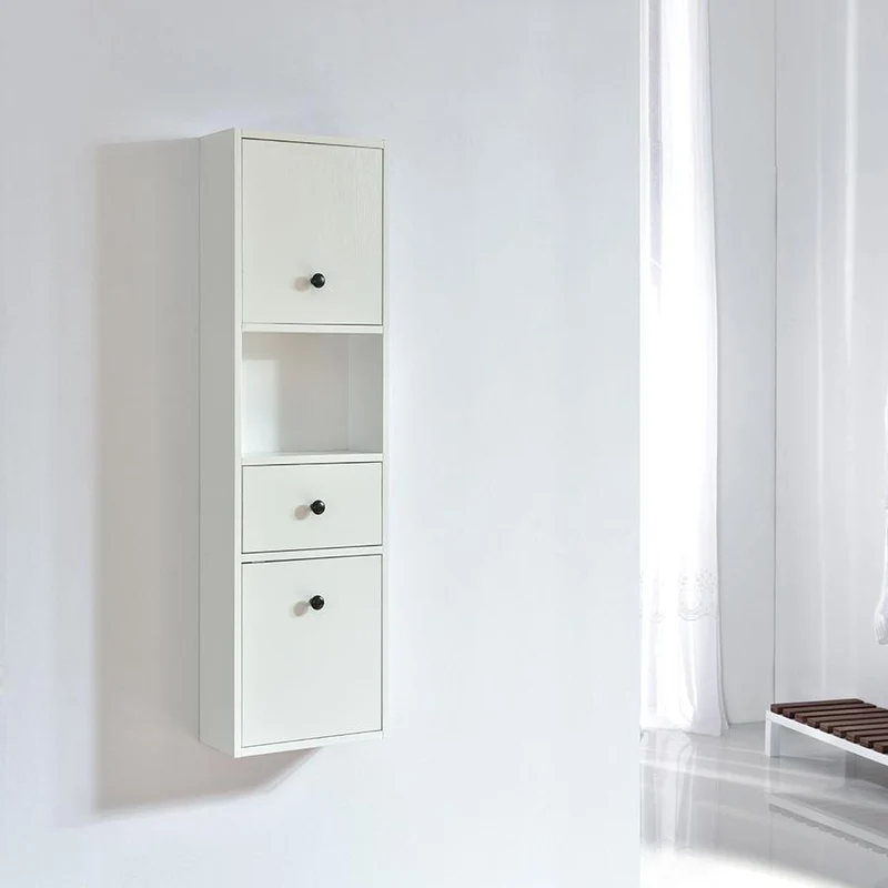 Armario grande ARMARIA con acabado en fibra de madera blanco