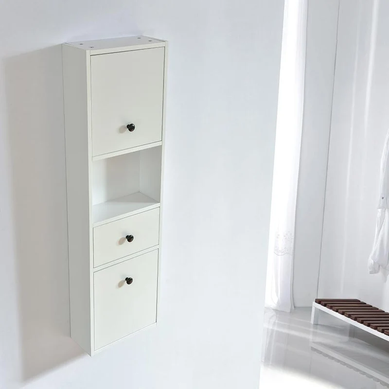 Armario grande ARMARIA con acabado en fibra de madera blanco
