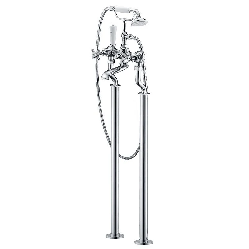 Grifo bimando retro sobre SUELO bañera/ducha CANTERBURY