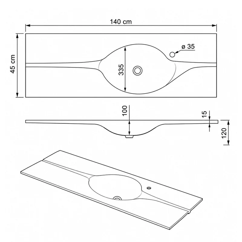 Lavabo sobre mueble OvulaPlus