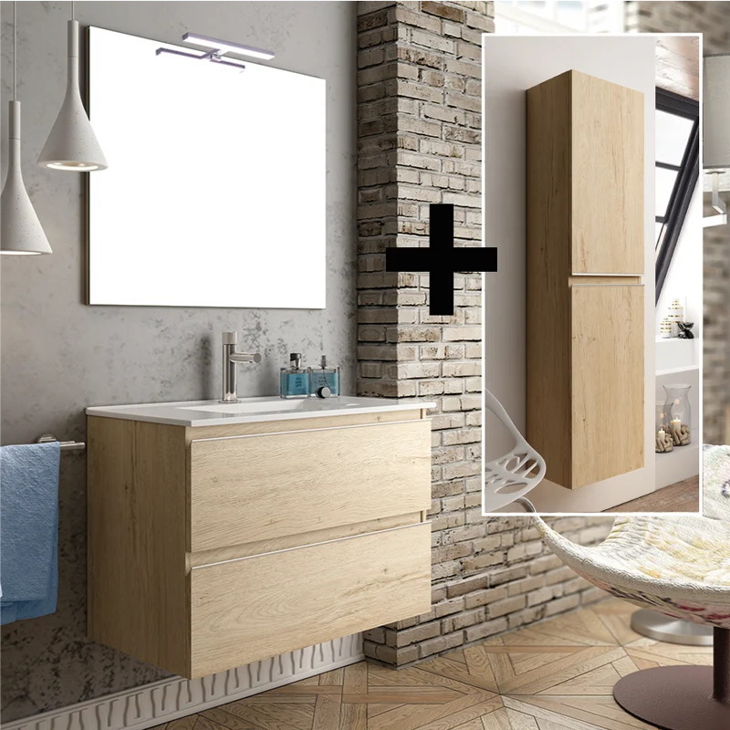 Ensemble meuble de salle de bain + colonne BALEA - 60cm