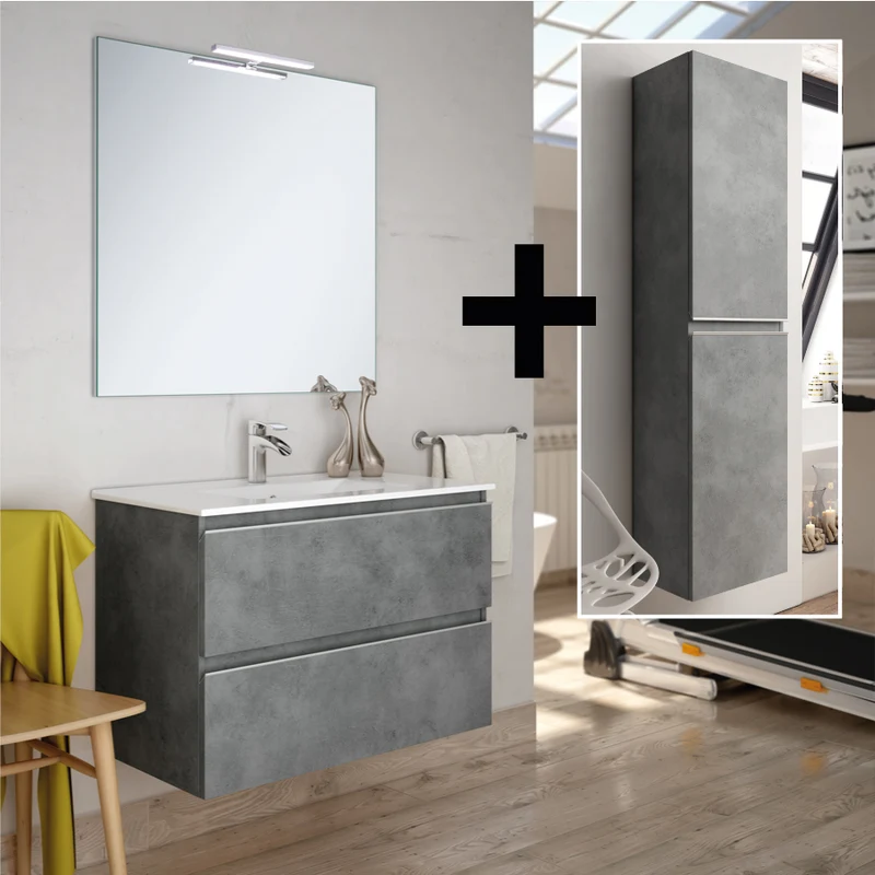 Ensemble meuble de salle de bain + colonne BALEA - 60cm