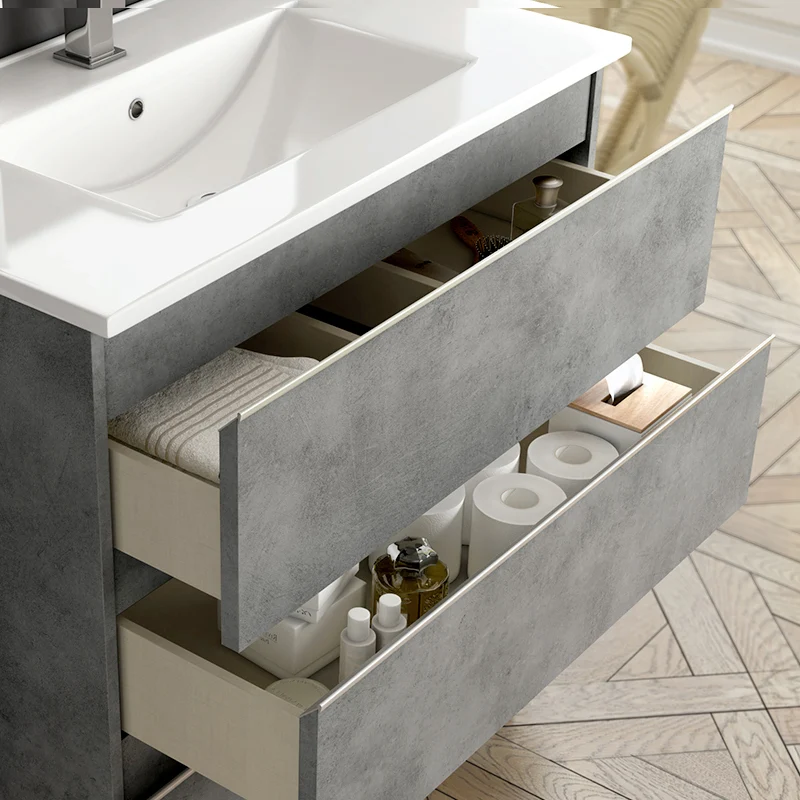 Meuble de salle de bain 70cm simple vasque - 3 tiroirs - PALMA