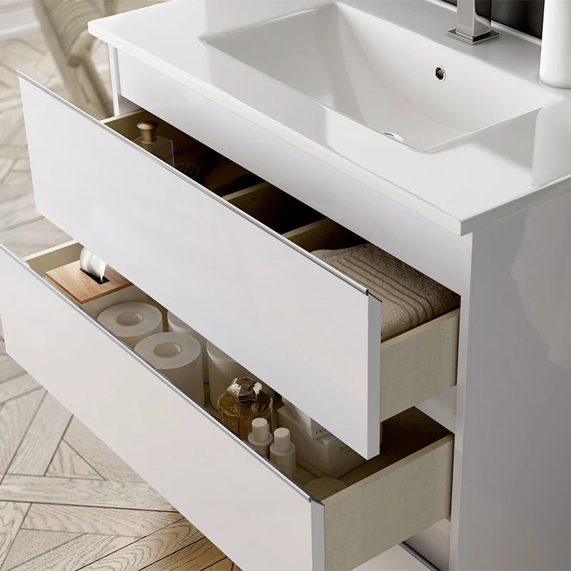 Meuble de salle de bain 100cm simple vasque - 2 tiroirs - BALEA