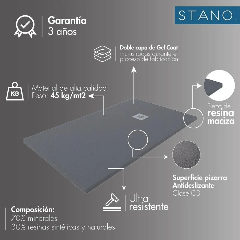 Plato de ducha resina COVER blanco