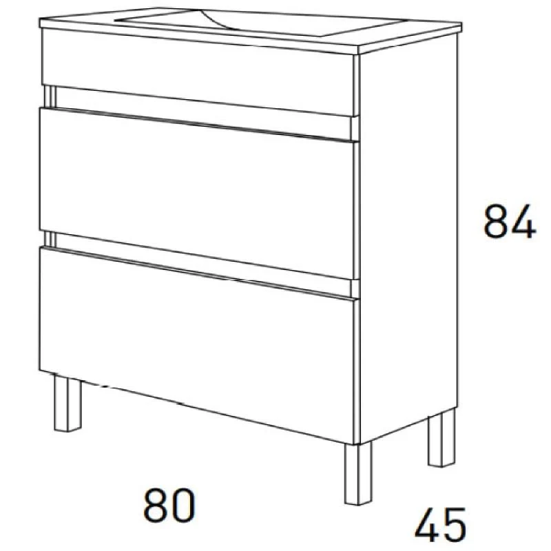 Mueble Lavabo BOX con patas