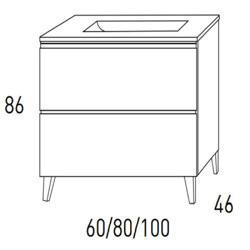 Mueble Lavabo GRANADA con patas
