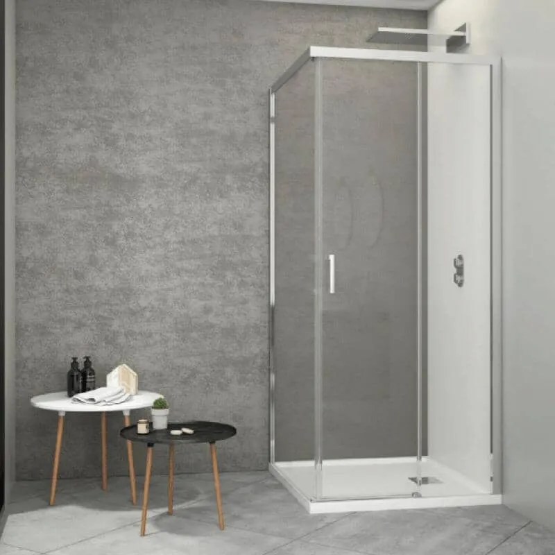 Mampara de ducha frontal + Puerta Corredera JOHNSON