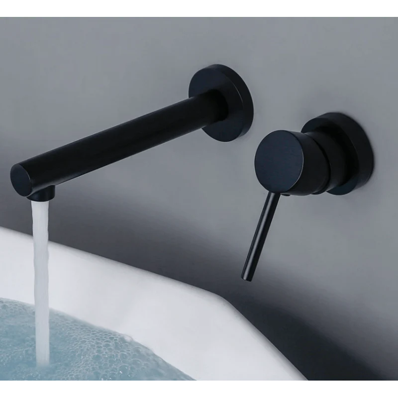 Grifo monomando lavabo empotrado KAVALA negro mate