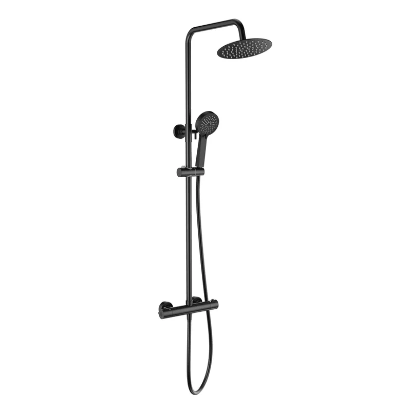 Columna de ducha termostática PONTI negro mate