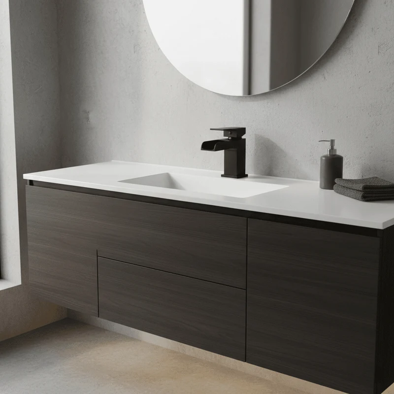 Grifo monomando para lavabo cascada TANO negro mate