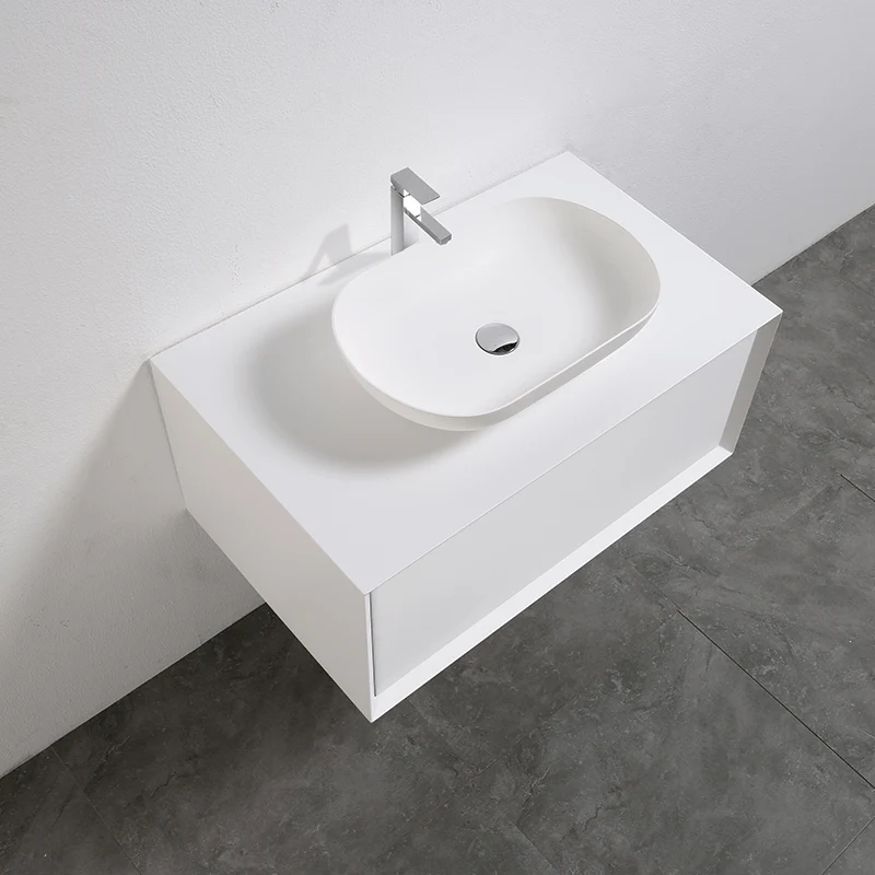 Mueble de baño MONTADO 90cm PALIO, blanco mate