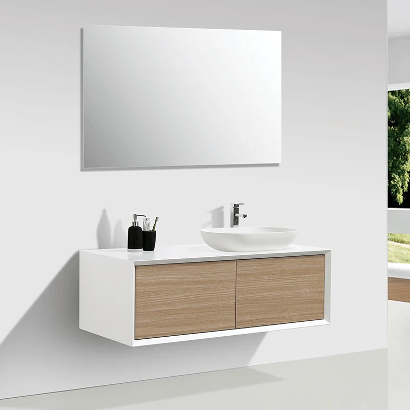 Mueble de baño MONTADO 120cm PALIO, blanco / roble claro