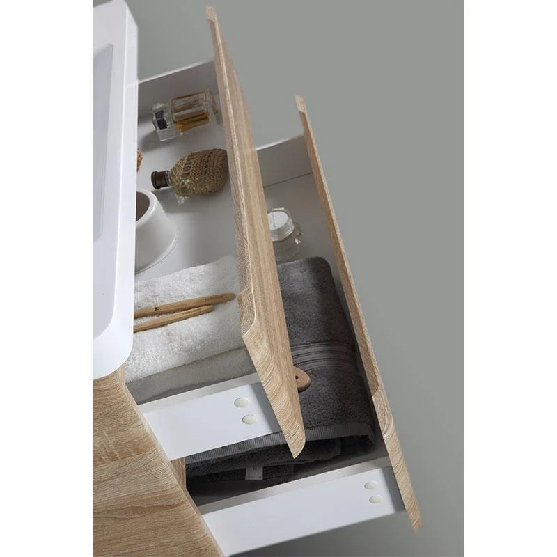 Mueble Lavabo + Lavabo 90 cm MONTADO - Roble Claro PIACENZA