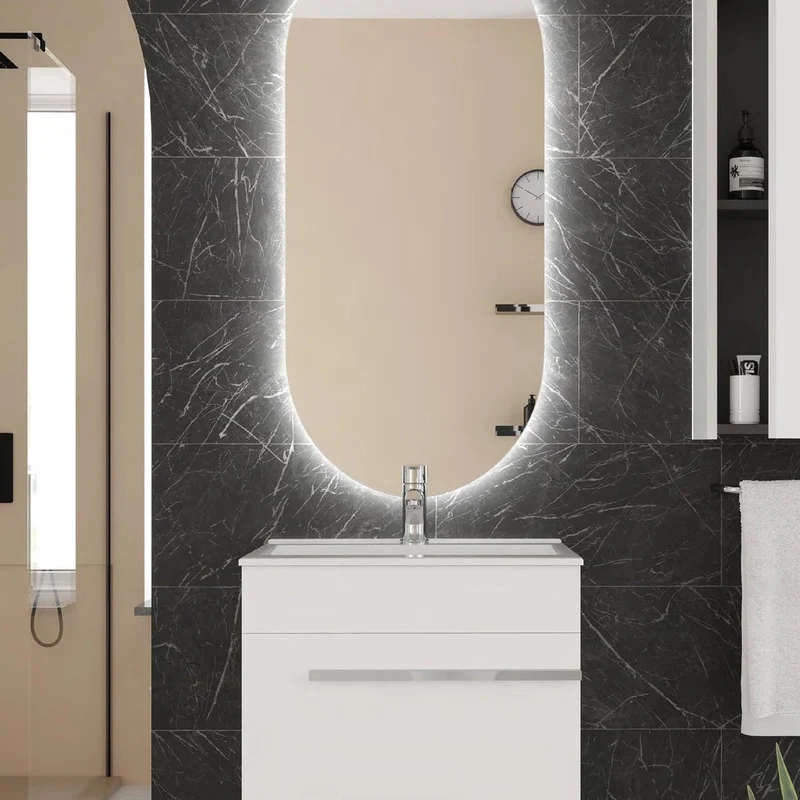 Lavabo ceramica de fondo reducido