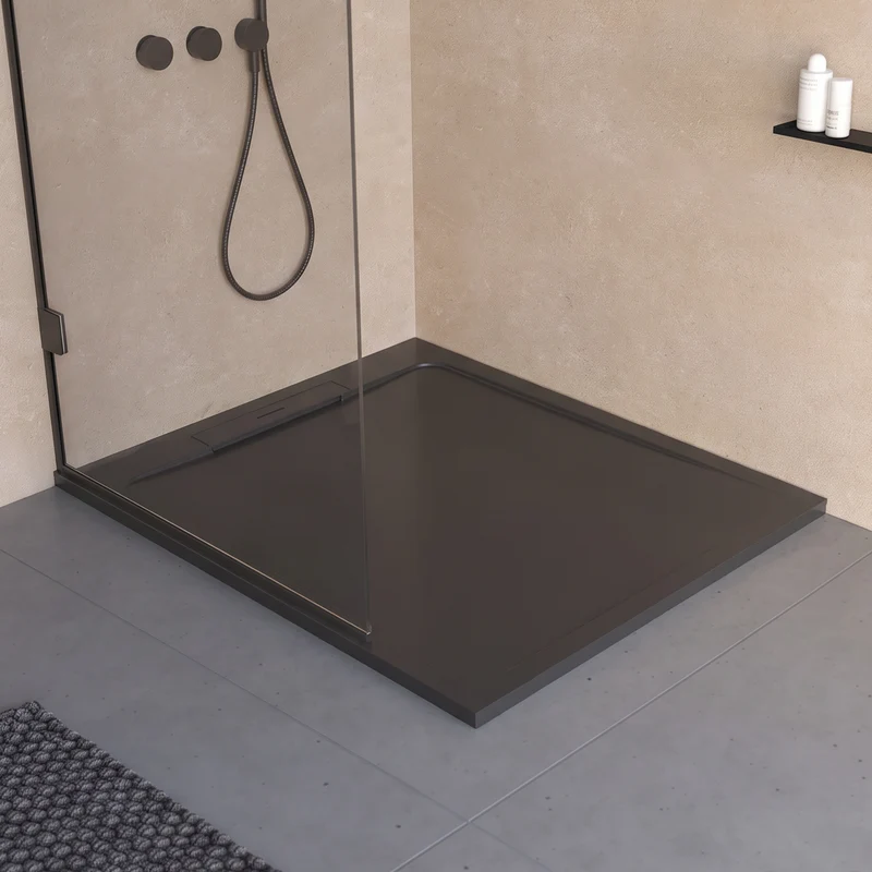 Receveur de douche en pierre naturelle extra plat à poser 80x80cm - ORIGINE