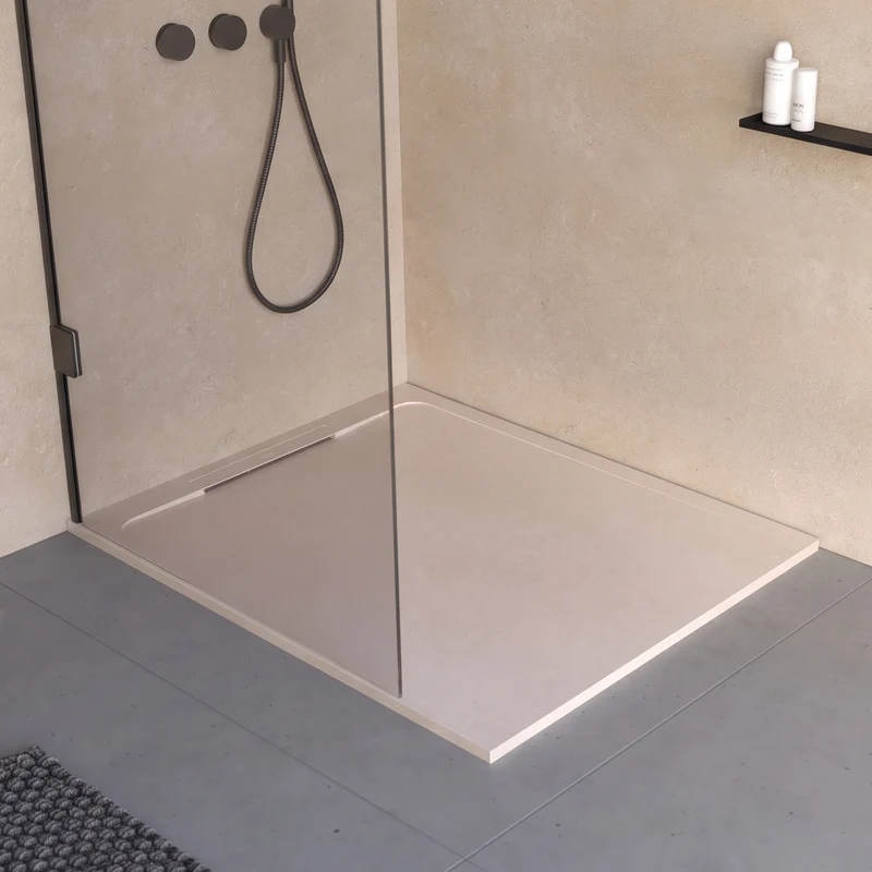 Receveur de douche en pierre naturelle extra plat à poser 80x80cm - ORIGINE