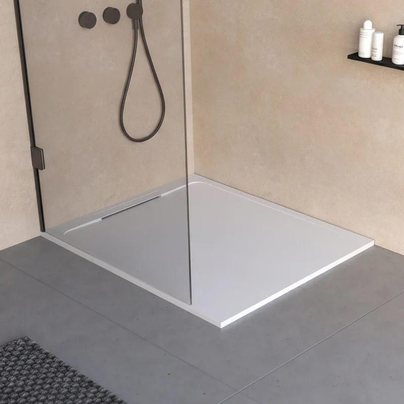 Receveur de douche en pierre naturelle extra plat à poser 80x80cm - ORIGINE