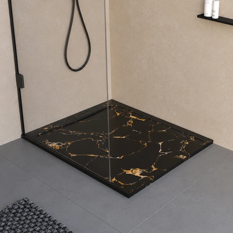 Receveur de douche en pierre naturelle extra plat à poser 80x80cm - ORIGINE