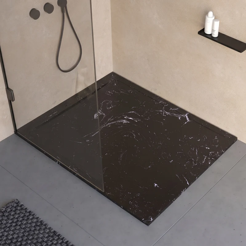 Receveur de douche en pierre naturelle extra plat à poser 80x80cm - ORIGINE