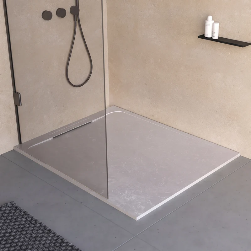 Receveur de douche en pierre naturelle extra plat à poser 80x80cm - ORIGINE