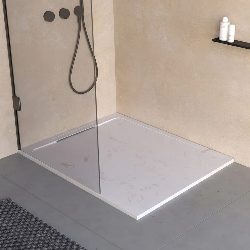 Receveur de douche en pierre naturelle extra plat à poser 80x80cm - ORIGINE