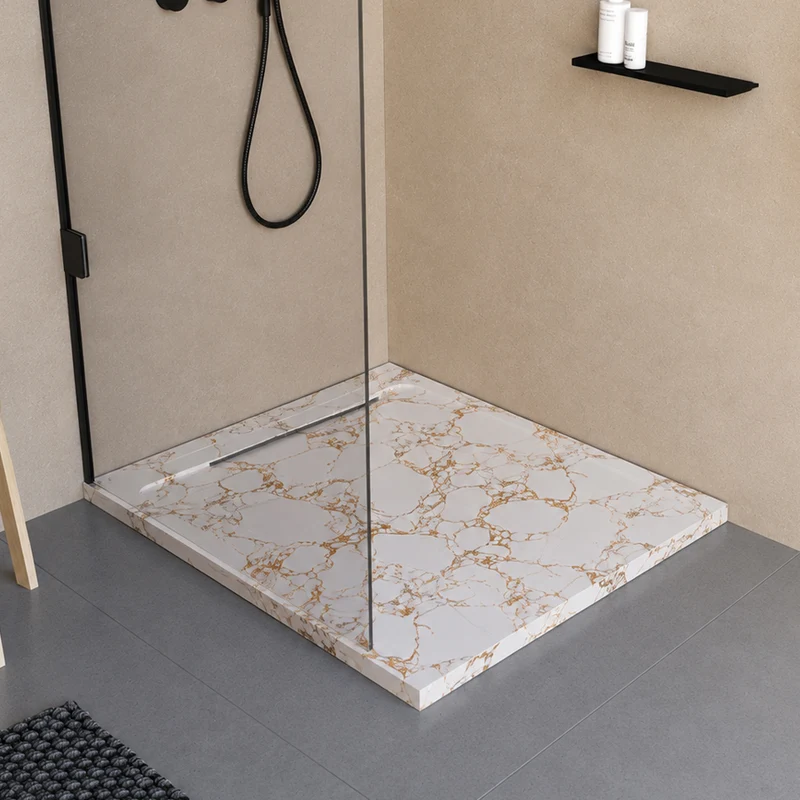 Receveur de douche en pierre naturelle extra plat à poser 80x80cm - ORIGINE