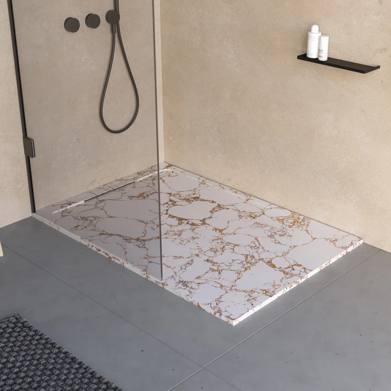 Receveur de douche en pierre naturelle extra plat à poser 80x80cm - ORIGINE