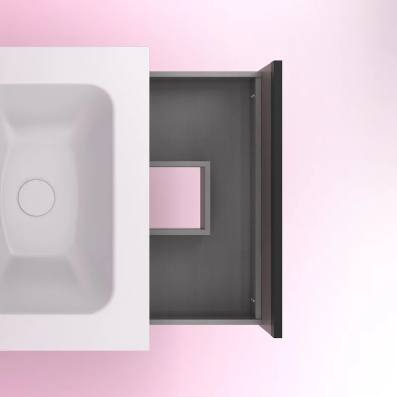 Mueble lavabo YOKO. Opción Blanco, Roble y Fumé.