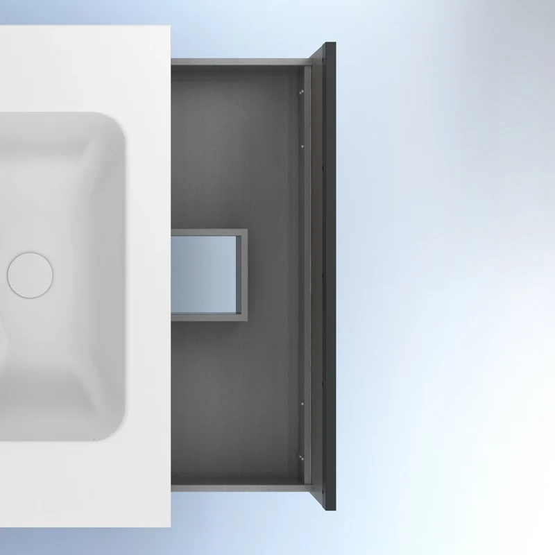 Mueble lavabo YOKO. Opción Blanco, Roble y Fumé.
