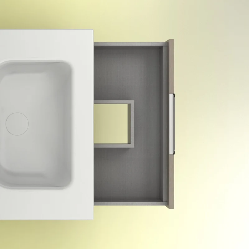 Mueble lavabo SUKI con patas. Opción Blanco, Gris, Antracita, Fumé, Nogal . 3 y 6 cajones. Lavabo simple y doble.