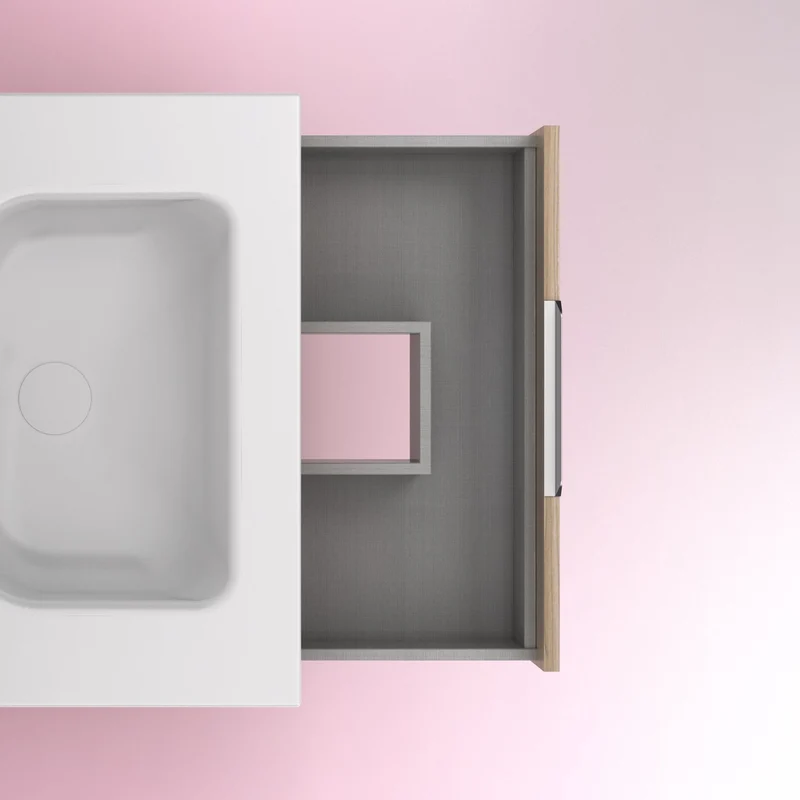 Mueble lavabo SUKI con patas. Opción Blanco, Gris, Antracita, Fumé, Nogal . 3 y 6 cajones. Lavabo simple y doble.