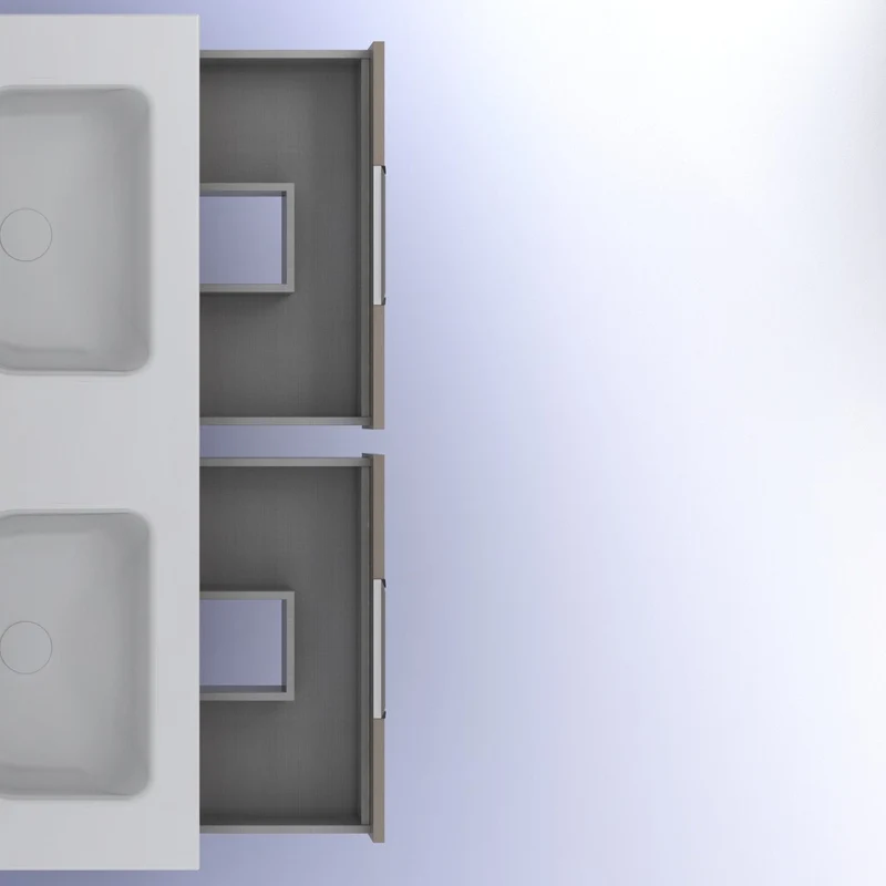Mueble lavabo SUKI con patas. Opción Blanco, Gris, Antracita, Fumé, Nogal . 3 y 6 cajones. Lavabo simple y doble.