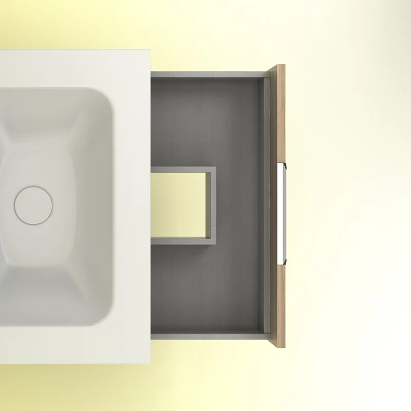 Mueble lavabo SUKI suspendido. Opción Blanco, Gris, Antracita, Fumé, Nogal. 2 y 4 cajones. Lavabo simple y doble.