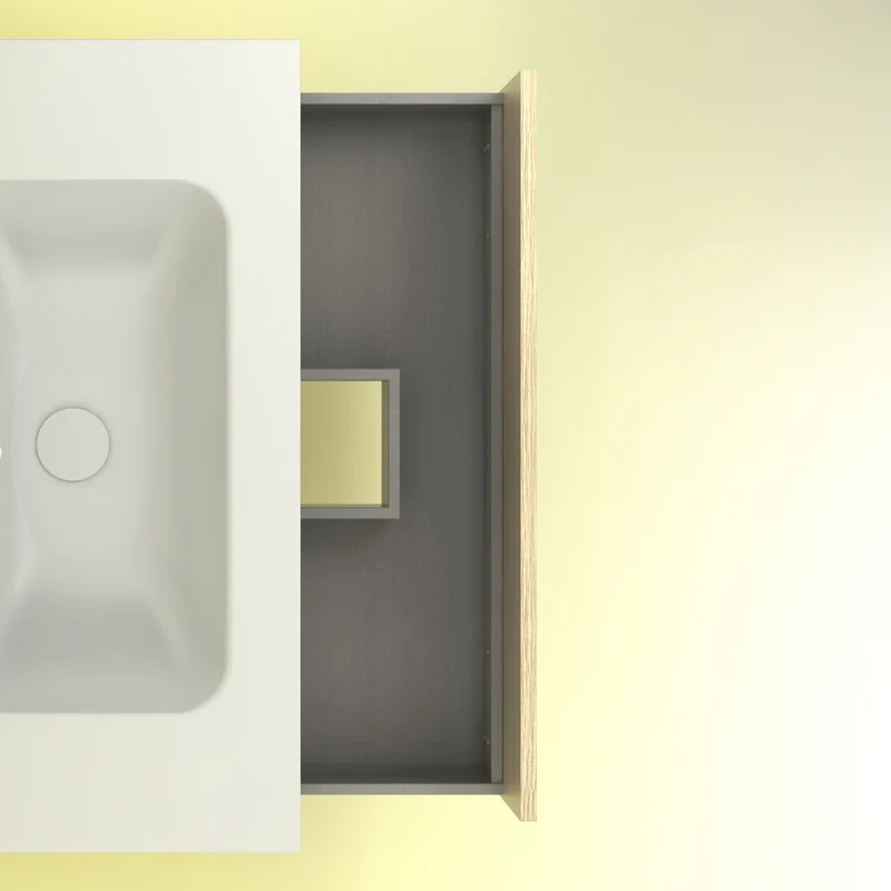 Mueble lavabo NIWA. Opción Blanco, Roble y Fumé.