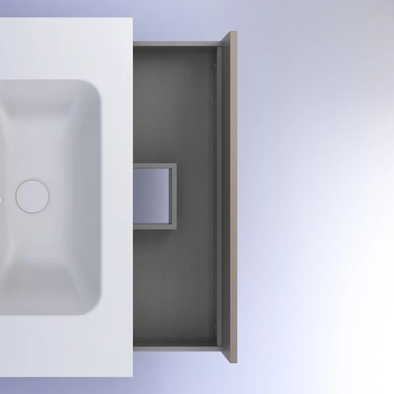 Mueble lavabo NIWA. Opción Blanco, Roble y Fumé.