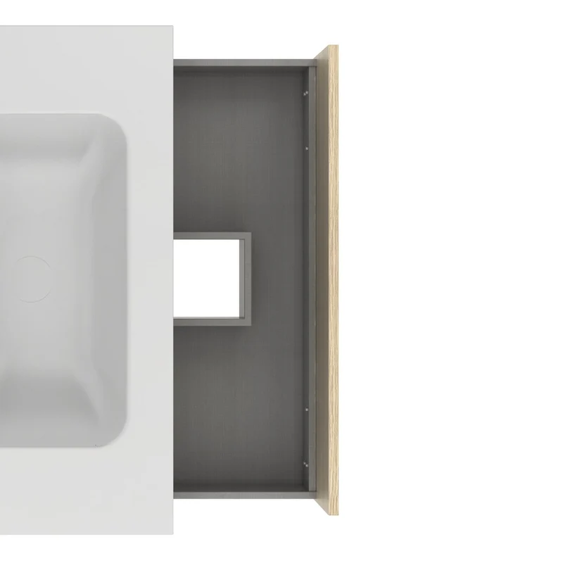 Mueble Lavabo NARA. Blanco Mate-Roble.