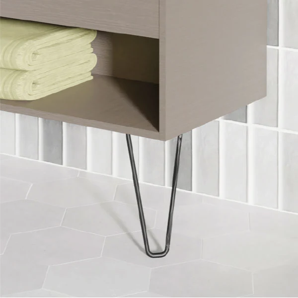 Mueble Lavabo + lavabo sobre encimera YOKO. Opción Blanco, Roble y Fumé