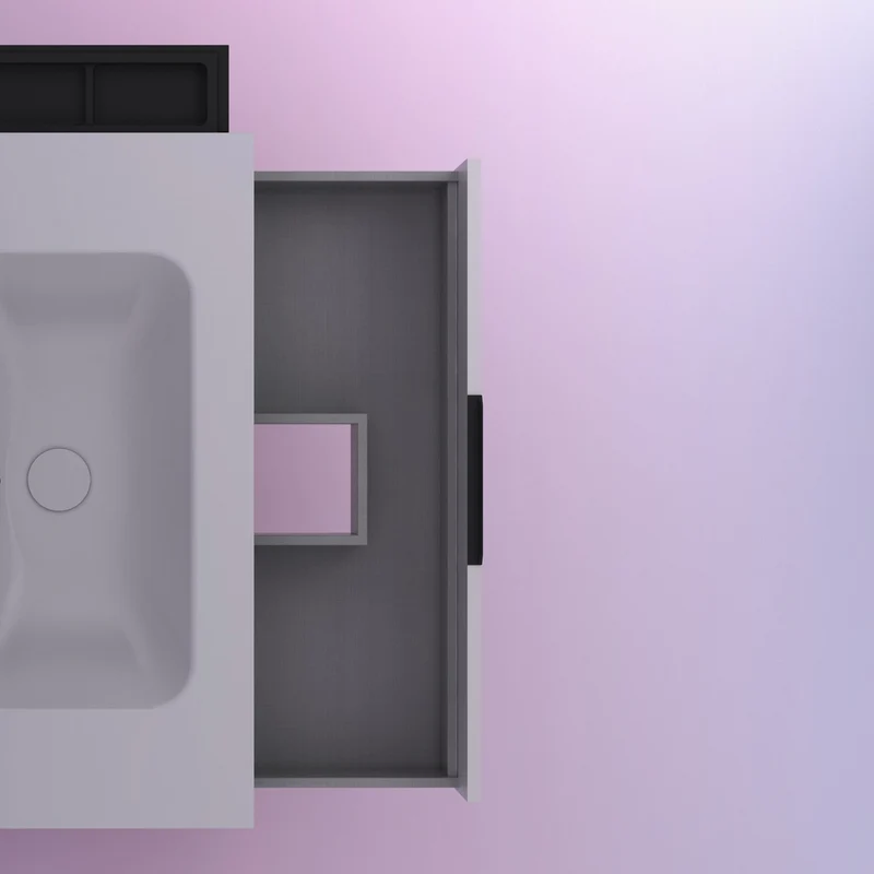 Mueble lavabo KEIKO. Opción Blanco, Gris y Fumé