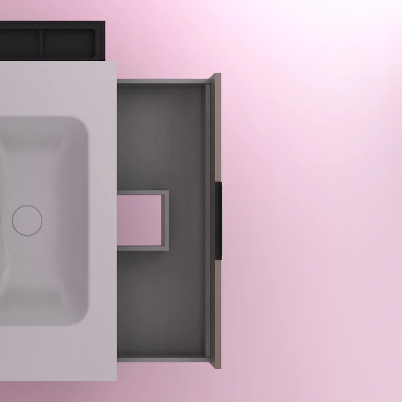 Mueble lavabo KEIKO. Opción Blanco, Gris y Fumé