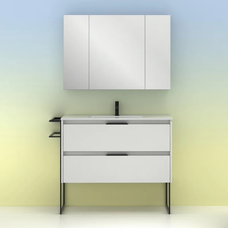 Mueble lavabo KEIKO. Opción Blanco, Gris y Fumé