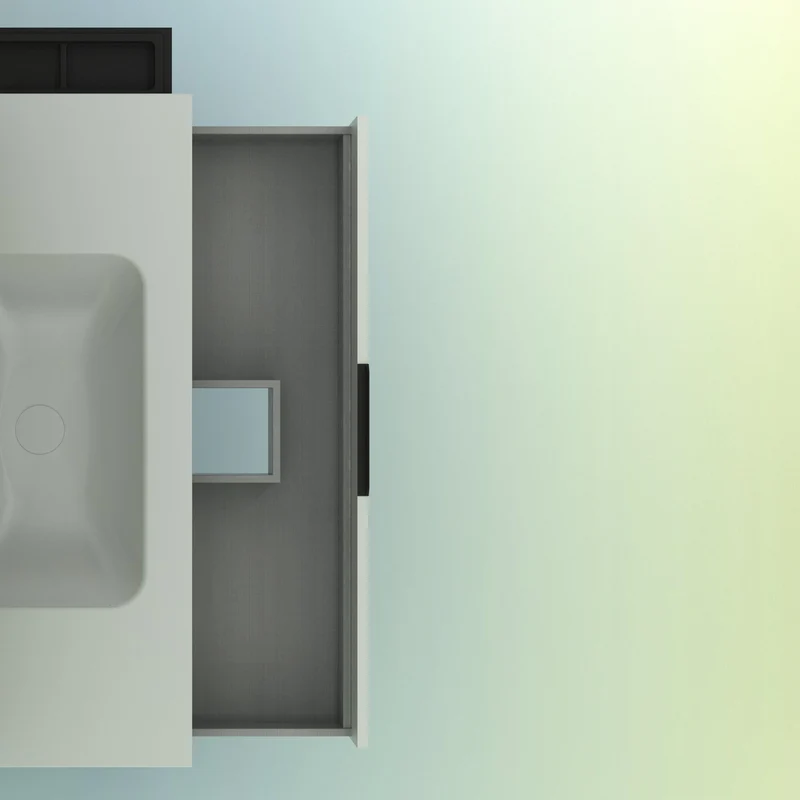 Mueble lavabo KEIKO. Opción Blanco, Gris y Fumé