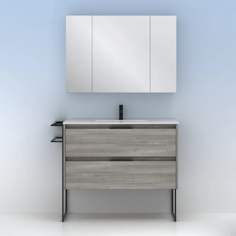 Mueble lavabo KEIKO. Opción Blanco, Gris y Fumé