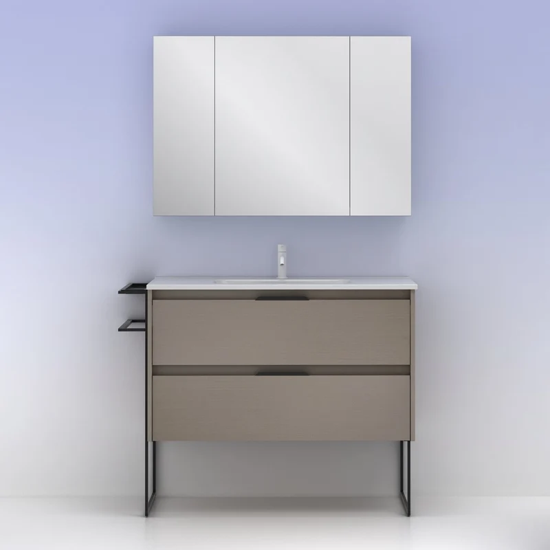 Mueble lavabo KEIKO. Opción Blanco, Gris y Fumé