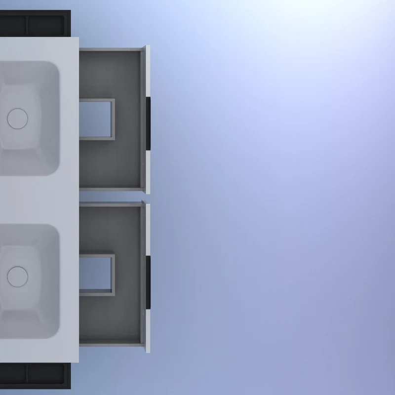 Mueble lavabo KEIKO. Opción Blanco, Gris y Fumé