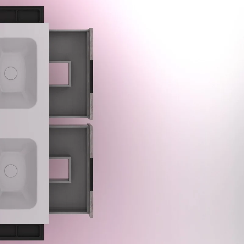 Mueble lavabo KEIKO. Opción Blanco, Gris y Fumé